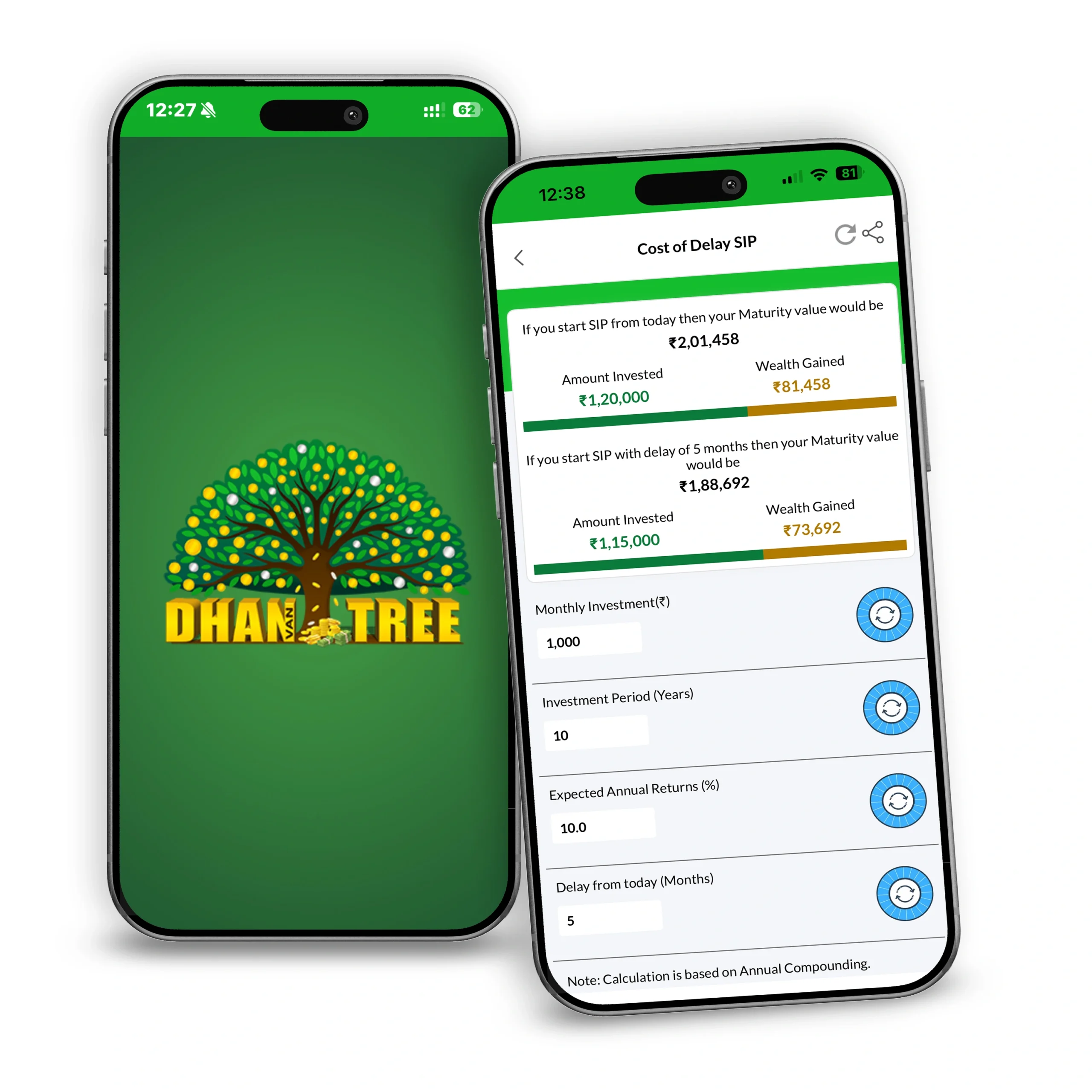 Dhanvantree App - Cost of Delay SIP Calculator