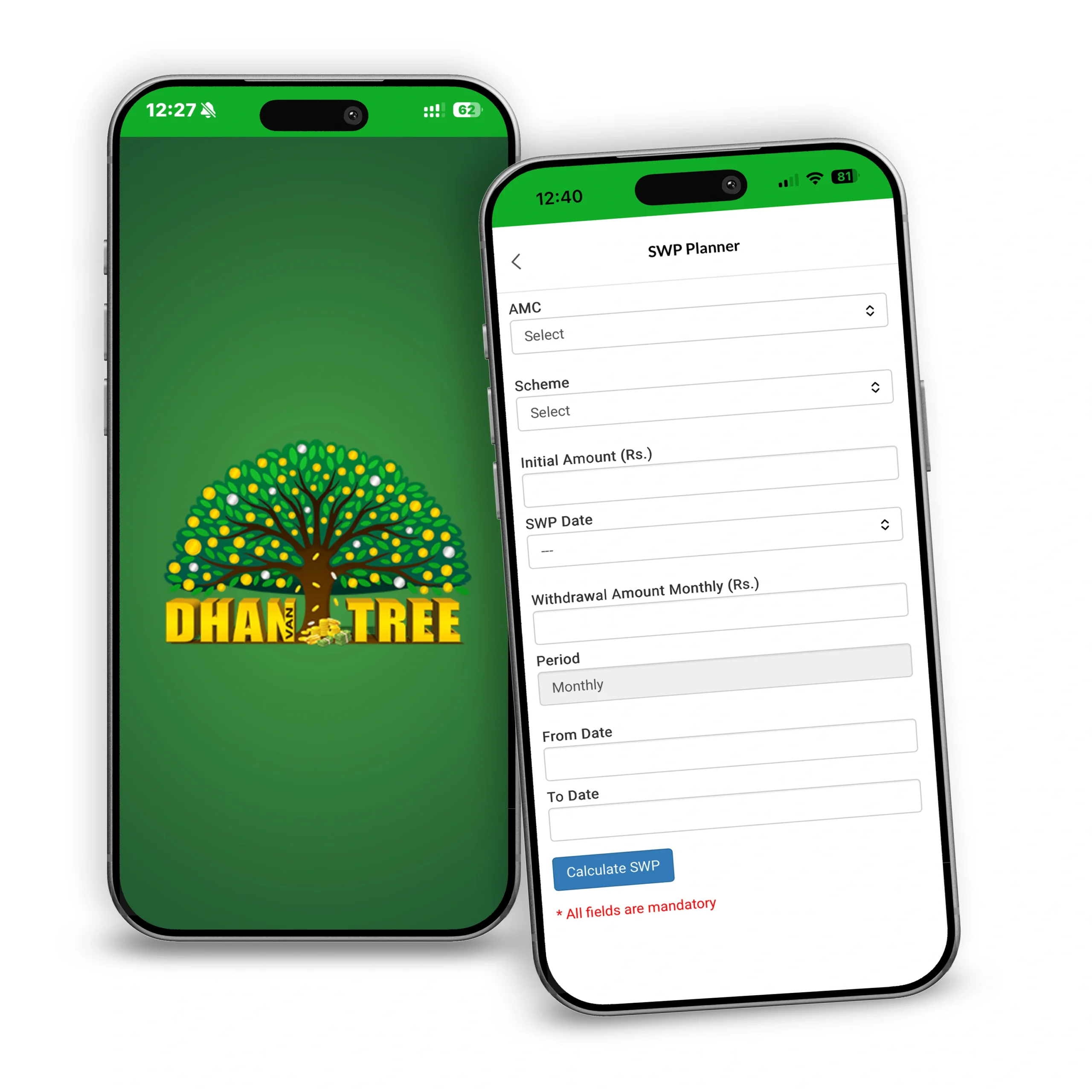 Dhanvantree App - SWP Calculator