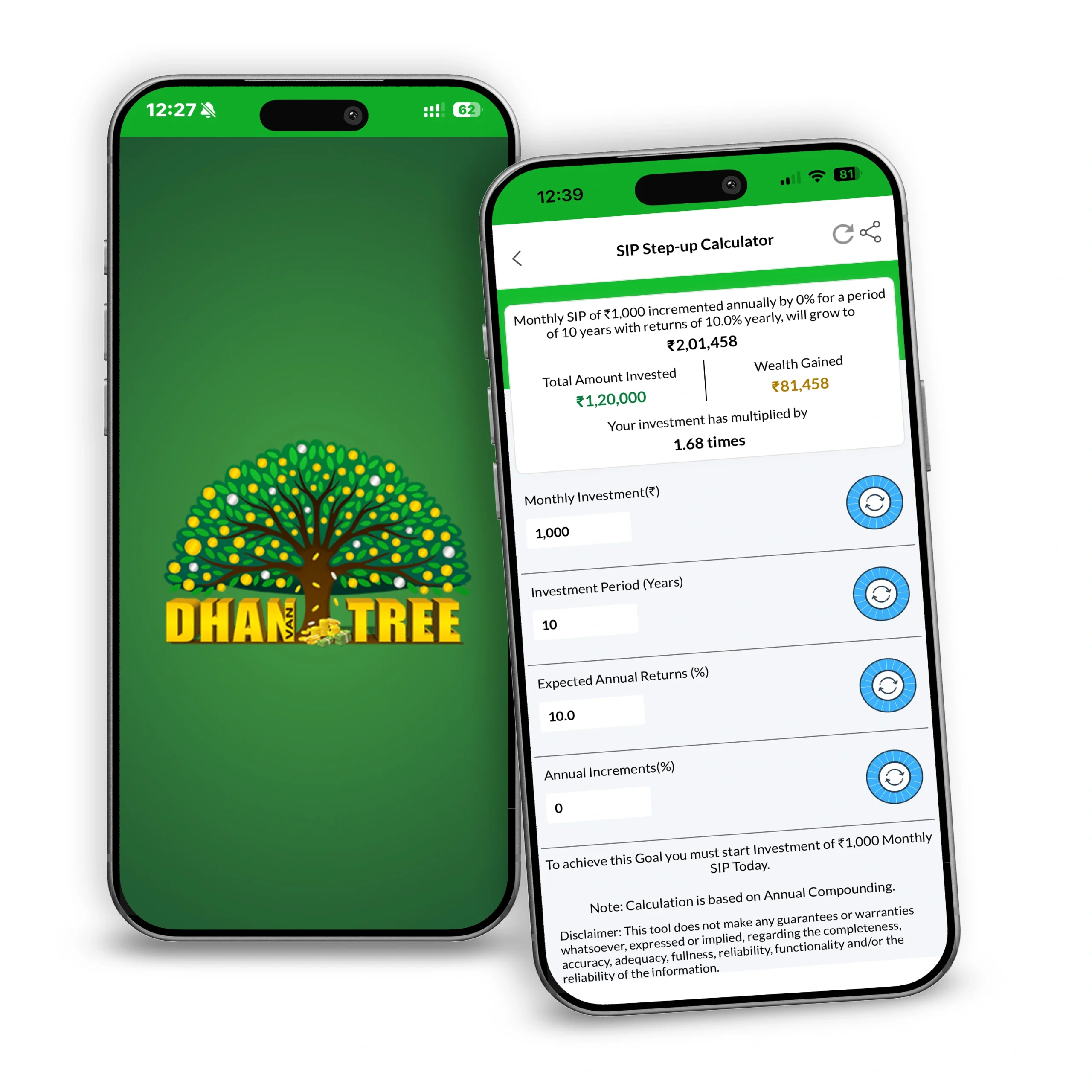 Dhanvantree App - SIP Step-Up Calculator