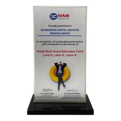 Dhanvantree – mutual fund distributor in Delhi awarded by Kotak Mutual Fund AMC for outstanding performance and recipient of Kotak Mutual Fund Excellence Award 2024