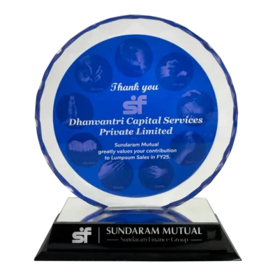 Dhanvantree – mutual fund distributor in Delhi awarded by Sundaram Mutual Fund AMC greatly value your contribution in Lumpsum sales in FY25